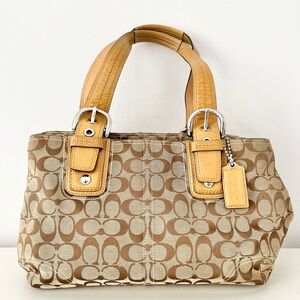 Coach Signature Soho Jacquard Satchel Shoulder Bag F13117 Y2K Classic Purse